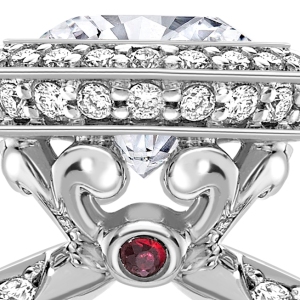 flower ring with ruby